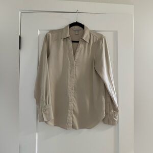 H&M Cream Silk like Button-Up Blouse